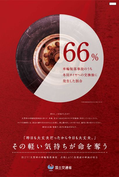 【大型配送タイプ】シンウォンホさん掲載ページ(ポスターサイズ)1点のみ 大型タイヤ脱輪ポスター① - 自動車春秋社
